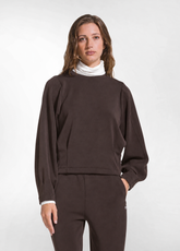 MODAL-SWEATSHIRT MIT RUNDHALSAUSSCHNITT VON DEHA - - COCOA BROWN | DEHA