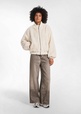 BOMBER IN ECOPELLICCIA BIANCO - SOFT IVORY | DEHA