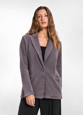 BLAZER AUS BIO-BAUMWOLLE IN MARMOR-OPTIK - BRAUN - COCOA BROWN | DEHA