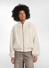 BOMBER IN ECOPELLICCIA BIANCO - SOFT IVORY | DEHA
