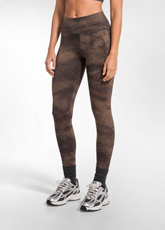 MICROFIBER-LEGGINGS MIT ALLOVER-PRINT - MEHRFARBIG - CLOUDY BROWN | DEHA