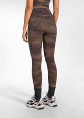 MICROFIBER-LEGGINGS MIT ALLOVER-PRINT - MEHRFARBIG - CLOUDY BROWN | DEHA