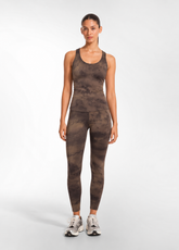 CANOTTA IN MICROFIBRA CON STAMPA ALLOVER OTHER - CLOUDY BROWN | DEHA
