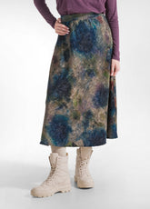 GONNA IN VELLUTO INCRESPATO STAMPATO BEIGE - PAINTED BAIGE | DEHA