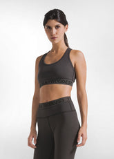 BRAUNES PALAZZO-TOP UND HOSE AUS STRETCH-JERSEY - | DEHA