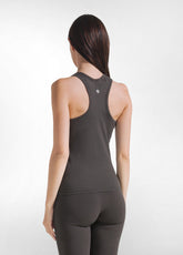 BROWN STRETCH JERSEY PALAZZO TOP AND TROUSERS - | DEHA