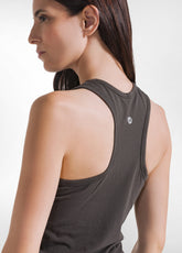 BROWN STRETCH JERSEY PALAZZO TOP AND TROUSERS - | DEHA