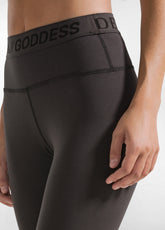 LEGGINGS IN JERSEY STRETCH CON LOGO MARRONE - MOKA BROWN | DEHA