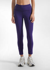 LEGGINGS IN JERSEY STRETCH CON LOGO VIOLA - DEEP PURPLE | DEHA
