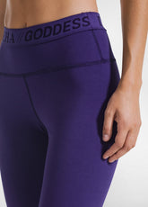 LEGGINGS IN JERSEY STRETCH CON LOGO VIOLA - DEEP PURPLE | DEHA