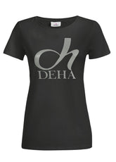 T-SHIRT STRETCH CON STAMPA NERO - Outlet | DEHA