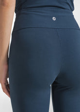 LEGGINGS A VITA ALTA IN JERSEY STRETCH BLU - NIGHT BLUE | DEHA