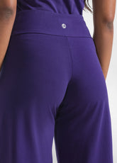 PANTALONI A GAMBA LARGA IN JERSEY STRETCH VIOLA - DEEP PURPLE | DEHA