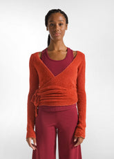 WICKELCARDIGAN AUS BOUCLE' - ORANGE - RUST ORANGE | DEHA