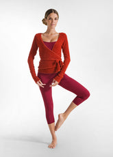 WICKELCARDIGAN AUS BOUCLE' - ORANGE - RUST ORANGE | DEHA
