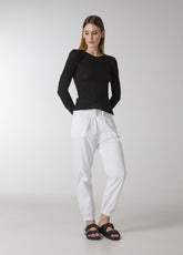 BOUCLE' BOATNECK SWEATER - BLACK - DEHA ESSENTIALS | DEHA