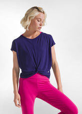 PURPLE HAREM PANTS AND T-SHIRT SET WITH KNOT - | DEHA