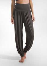 PANTALONI HAREM IN VISCOSA MARRONE - MOKA BROWN | DEHA