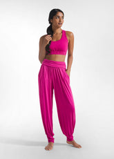 PANTALONI HAREM IN VISCOSA ROSA | DEHA