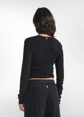 CARDIGAN INCROCIATO IN BOUCLE' NERO - BLACK | DEHA