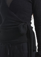 CARDIGAN INCROCIATO IN BOUCLE' NERO - BLACK | DEHA