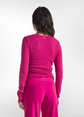 CARDIGAN INCROCIATO IN BOUCLE' ROSA - FUCHSIA PINK | DEHA