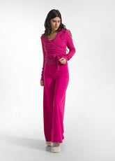 CARDIGAN INCROCIATO IN BOUCLE' ROSA - FUCHSIA PINK | DEHA