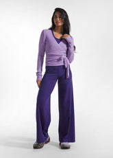 CARDIGAN INCROCIATO IN BOUCLE' VIOLA - BRIGHT VIOLET | DEHA