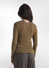 MAGLIA BOUCLE' MARRONE - KAKI BROWN | DEHA