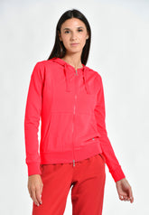 FULL ZIP FITNESS HOODIE - RED - Knitwear - Outlet | DEHA