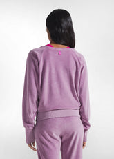 FELPA IN CINIGLIA CON SCOLLO A BARCHETTA LILLA - DUSTY LILAC | DEHA