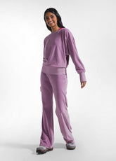 FELPA IN CINIGLIA CON SCOLLO A BARCHETTA LILLA - DUSTY LILAC | DEHA