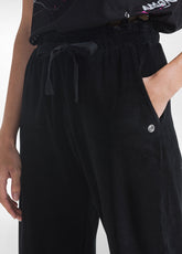 PANTALONI IN CINIGLIA CON FONDO ELASTICIZZATO NERO - BLACK | DEHA