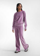 PANTALONI IN CINIGLIA A GAMBA MORBIDA VIOLA | DEHA