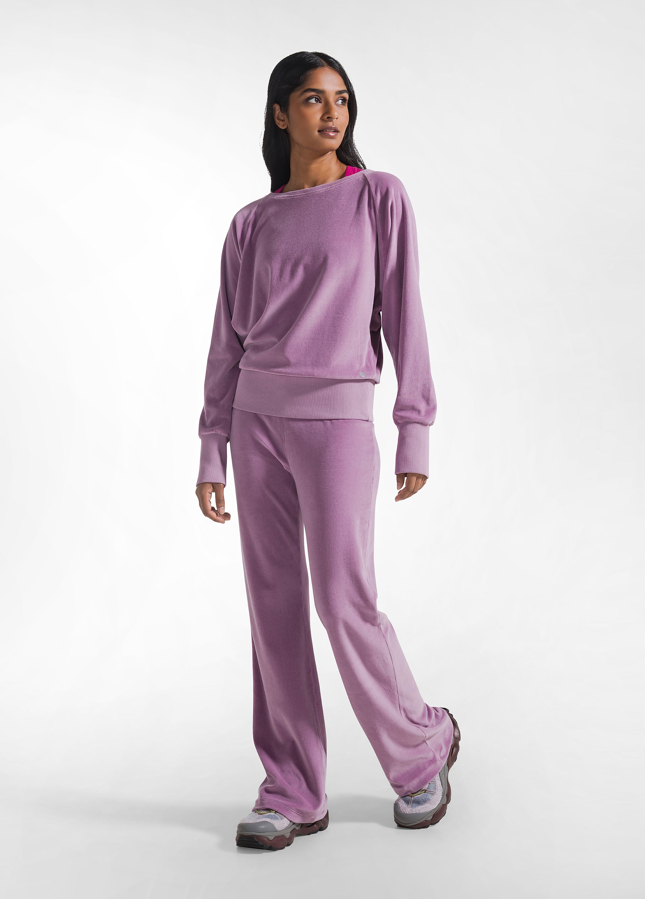 PANTALONI IN CINIGLIA A GAMBA MORBIDA LILLA DEHA