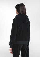 FELPA LOUNGE IN CINIGLIA CON CAPPUCCIO NERO - BLACK | DEHA