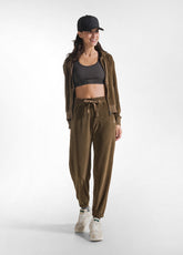 PANTALONI IN CINIGLIA CON FONDO ELASTICIZZATO MARRONE | DEHA