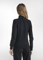 STRETCH COTTON SWEATSHIRT WITH ZIP - BLACK - BLACK | DEHA