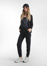 PANTALONI IN COTONE STRETCH CON FONDO A COSTINE NE - BLACK Addiction | DEHA