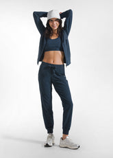 TUTA FELPA CON ZIP E CAPPUCCIO E PANTALONI IN COTONE STRETCH BLU - | DEHA