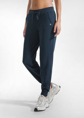 PANTALONI IN COTONE STRETCH CON FONDO A COSTINE BLU - NIGHT BLUE | DEHA