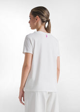 T-SHIRT A MANICA CORTA IN JERSEY DI COTONE STAMPAT - MILK WHITE | DEHA