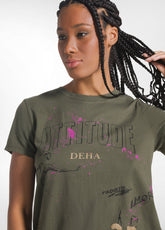 PRINTED COTTON JERSEY SHORT-SLEEVE T-SHIRT - BLACK - CAMO GREEN | DEHA
