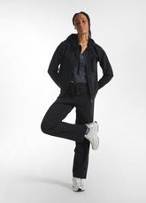 FELPA CON ZIP E CAPPUCCIO IN FELPINA STRETCH DI CO - BLACK | DEHA