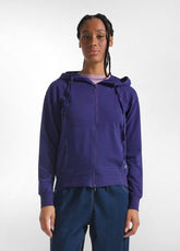 FELPA CON ZIP E CAPPUCCIO IN FELPINA STRETCH DI CO - DEEP PURPLE | DEHA