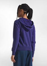FELPA CON ZIP E CAPPUCCIO IN FELPINA STRETCH DI CO - DEEP PURPLE | DEHA