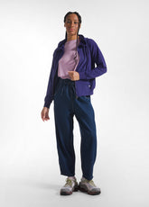 FELPA CON ZIP E CAPPUCCIO IN FELPINA STRETCH DI CO - DEEP PURPLE | DEHA