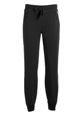 JOGGER TROUSERS WITH CUFFS - BLACK - HERGESTELLT IN ITALIEN | DEHA