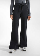 PANTALONI A GAMBA MORBIDA IN FELPINA STRETCH ORGANICA NERO - BLACK | DEHA