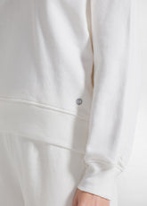 SOFT COTTON SWEATSHIRT WITH GRAPHIC PRINT - WHITE - MILK WHITE | DEHA